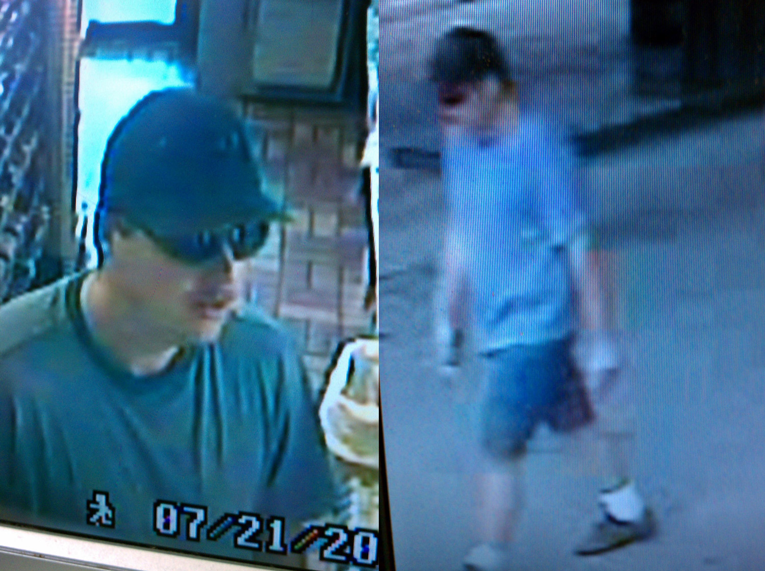 Two security screen shots of the Celico Way Shell station suspect. Click on the image for larger view.