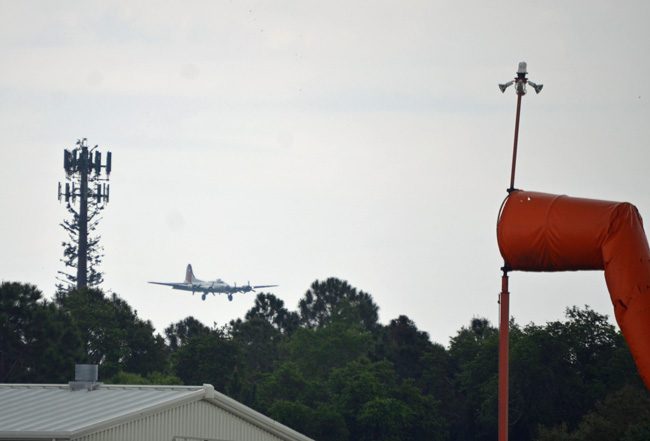 A cell tower by the Flagler County Executive Airport: whether it's powered up is irrelevant. It's whether internet service providers can push a signal to the tower that matters. For now, that part of the network has been hampered by Hurricane Irma. (c FlaglerLive)