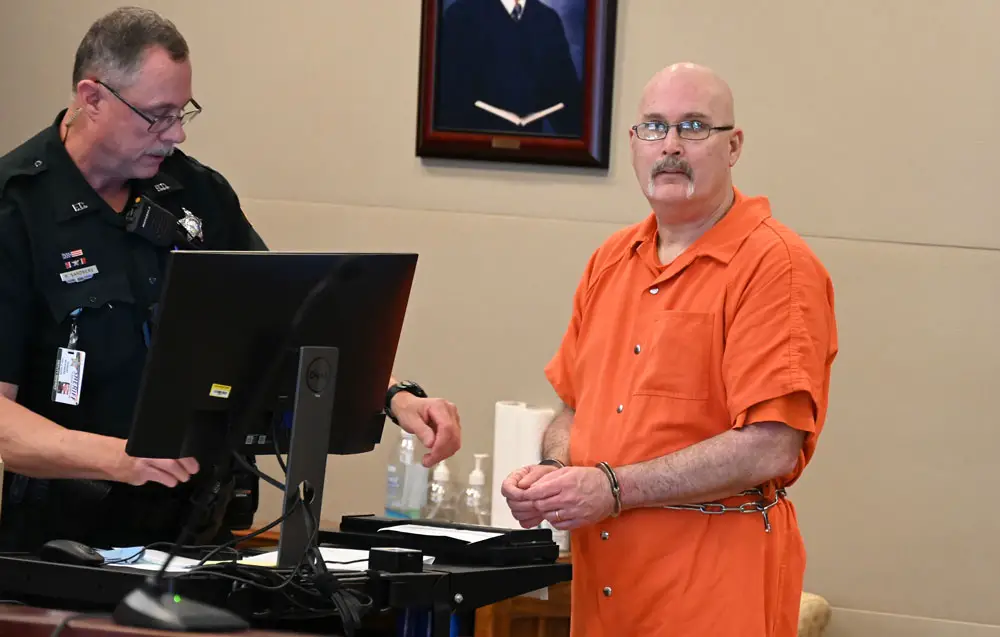 Charles Swindell today moments after he was sentenced to 30 years in prison, which he will have to serve day for day. (© FlaglerLive)