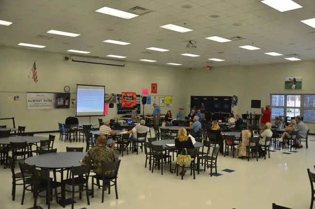Attendance at Palm Coast's charter-review workshop was sparse, with half the audience made up of city staffers, reporters or council members. (c FlaglerLive)