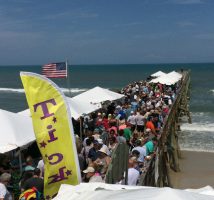 It's a wonder it stayed standing, or maybe not: the Flagler Beach Pier is more resilient than we know, and Saturday residents came out in force to Cheer at the Pier and celebrate the Flagler Centennial, the first time the pier has been open to so many people since it had to close after being damaged by Hurricane Matthew. Its eastern end is still off limits: it's not even there, and it won't be for a long time yet, but pier repairs are progressing, and the structure should fully functional by the end of May. (c FlaglerLive)