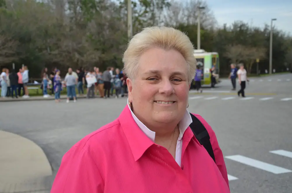 Cheryl Massaro pulled the upset of the evening, defeating incumbent Maria Barbosa to win a seat on the Flagler County School Board. (© FlaglerLive)