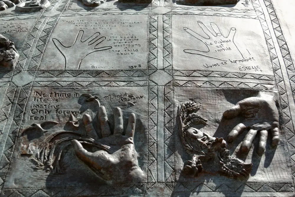 A detail from the Child Abuse Survivor Monument in Toronto. (Harvey K)