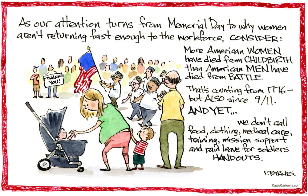 What is a handout by Pat Byrnes, PoliticalCartoons.com.