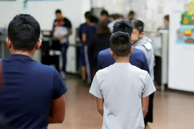 A photo provided by the U.S. Department of Health and Human Services shows immigrant children inside Casa Padre on June 14.
