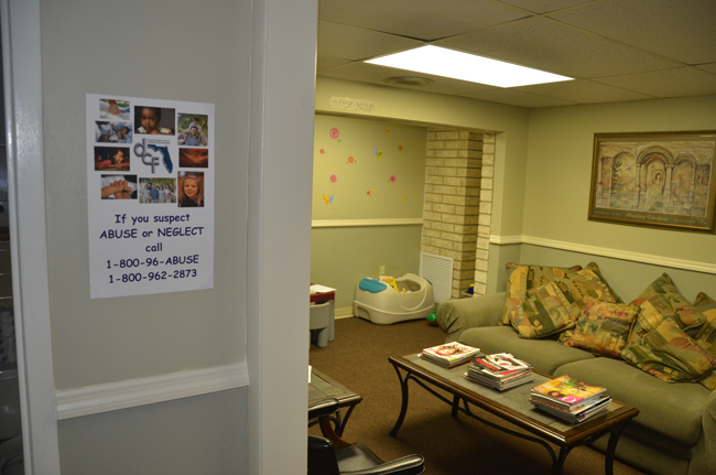 A waiting room at the Children's Advocacy Center's then-new space in Bunnell. The center had pledged it would provide forensic exams for rape victims, only to break its pledge. The service will now be provided by the Family Life Center at its facilities. (© FlaglerLive)