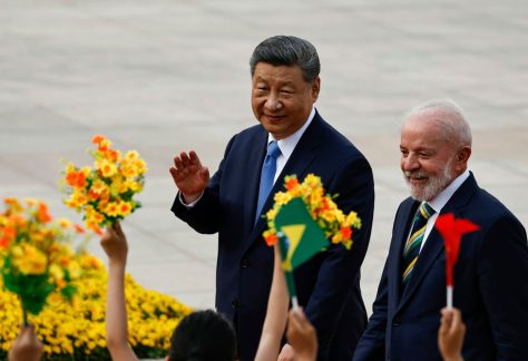 Chinese President Xi Jinping and Brazilian President Luiz Inácio Lula da Silva meet in Beijing in May 2025.