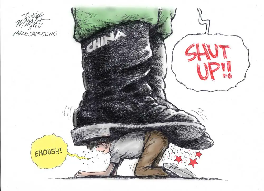 China Protests by Dick Wright, PoliticalCartoons.com