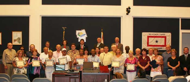 Graduates of a previous Citizens' Academy class, including Victor Alicea, Josie Araneta, Rick Belhumeur, Regina Buchanan, Ed Caroe, Donald Gregg, Eugene Hofmann, Andre Hofmann, Edgar Irizarry, Olga Irizarry, Robert Jones, Douglas Joseph, Alice Joseph, Angela Kiel, Claire Kiel, Herbert Kuhr, David Martin, Margaret Mayo, George Mayo, Mary McCrohan, Kimble Medley, Carol Mikola, Richard Mikola, Lois Plank, Marie Severin, Teresa Smith, David Sullivan, Ellie Unum, and Jeanine Volpe.