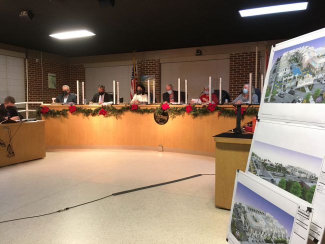 The Flagler Beach Planning Board meeting Tuesday evening. (© FlaglerLive)