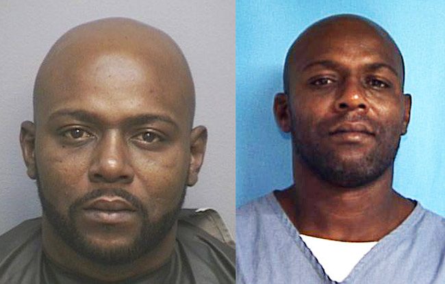 Clarence Murphy in a Flagler County jail booking photo, left, from 2016, and in his last Florida prison photo. 