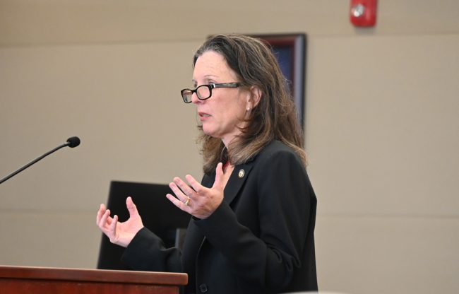 Assistant State Attorney Melissa Clark during closing arguments. (© FlaglerLive)