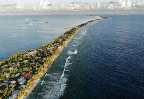 The island nation of Tuvalu is losing land to sea-level rise, and its farms and water supplies are under threat from salt water. (Mario Tama/Getty