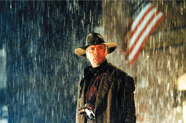 Clint Eastwood, who turns 87 today, in 'Unforgiven,' his 1992 movie for which he won four Oscars, including Best Picture and Best Director. On May 20 he marked the 25th anniversary of the movie at the Cannes Film Festival. 'I always thought this would be a good last western for me to do,' the soon-to-be 87-year-old told the crowd, 'and it was the last western, because I've never read one that worked as well as this one since then. But who knows. Maybe something will come up in the near future.' Eastwood has yet to be forgiven for his chair stint at the GOP National Convention in 2012, when he pretended to be talking to President Obama.