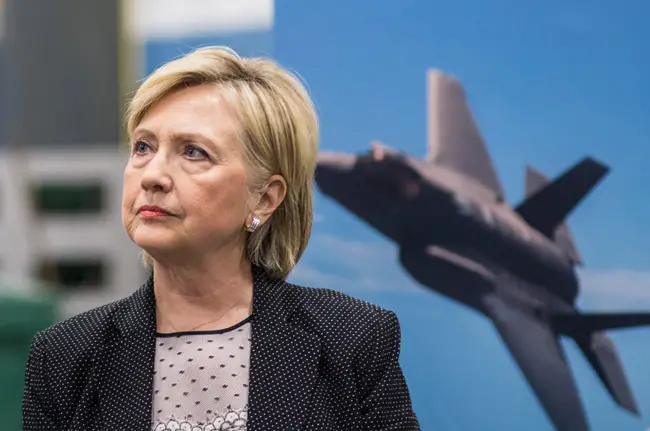 Warplanes are no props in Clinton's background. (Hillary for America)