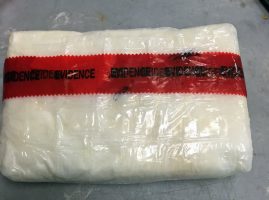 One of the two packages of cocaine that washed up on Flagler's shore this week. (FCSO)