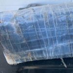 The package of cocaine found bobbing in the surf at the north end of Flagler County. (FCSO)