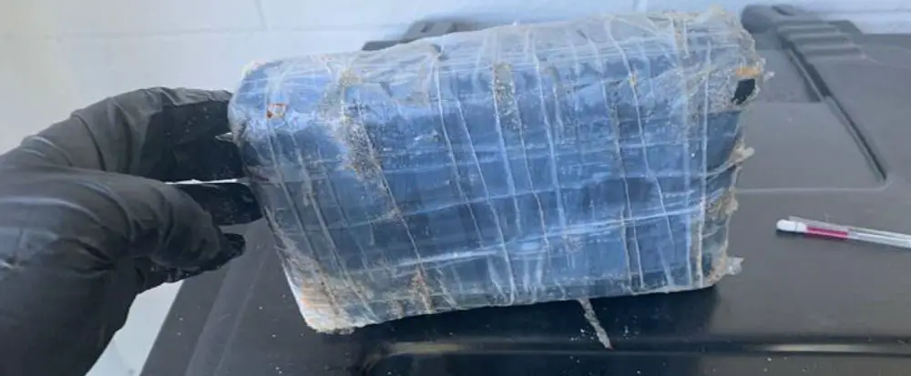 The package of cocaine found bobbing in the surf at the north end of Flagler County. (FCSO)
