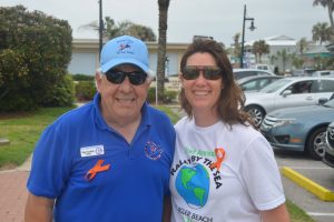 Mike Cocchiola and Stephanie Capehart, who lead Flagler County's Democrats. 'We've got our ground game,' Capehart says. (© FlaglerLive)