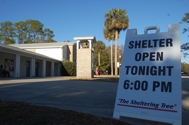 The Sheltering Tree's cold weather shelter has operated for 11 years at Bunnell's United Methodist Church on Pine Street, opening on nights when the temperature falls below 40 degrees. (c FlaglerLive)