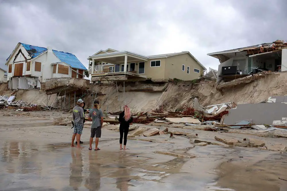 Dozens of homes were left unstable in the Daytona Beach area after Hurricane Nicole’s erosion. (Joe Raedle/Getty Images)