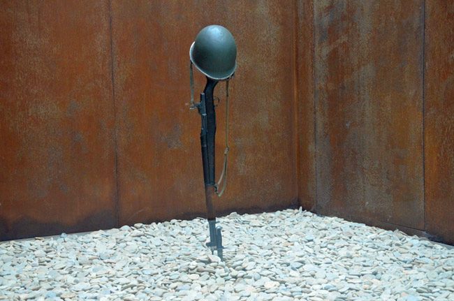 One of the memorial installations at the Normandy American Cemetery in Colleville-sur-Mer in France. (© FlaglerLive)