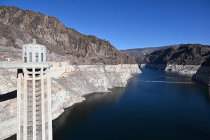 Lake Mead, impounded by Hoover Dam, contains far less water than it used to.