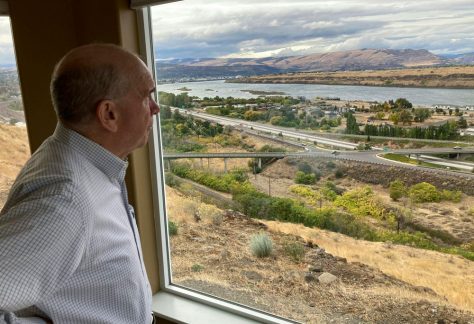 The Columbia River running through The Dalles, Oregon, supplies water to cool data centers.