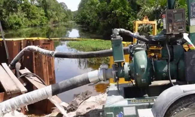 It's complicated; construction at the site. (© FlaglerLive via Palm Coast video)