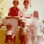 Colleen Conklin, right, at her first communion, with her sisters Patricia and Myra (who lives in palm Coast), and her nephews Bridget and Sean. (Colleen Conklin)