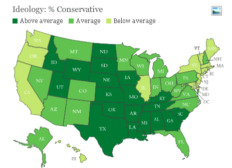 conservative and liberal map of the united states 