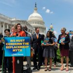 House Speaker Nancy Pelosi speaks on Capitol Hill on June 8, 2022, about a resolution condemning the great replacement theory.