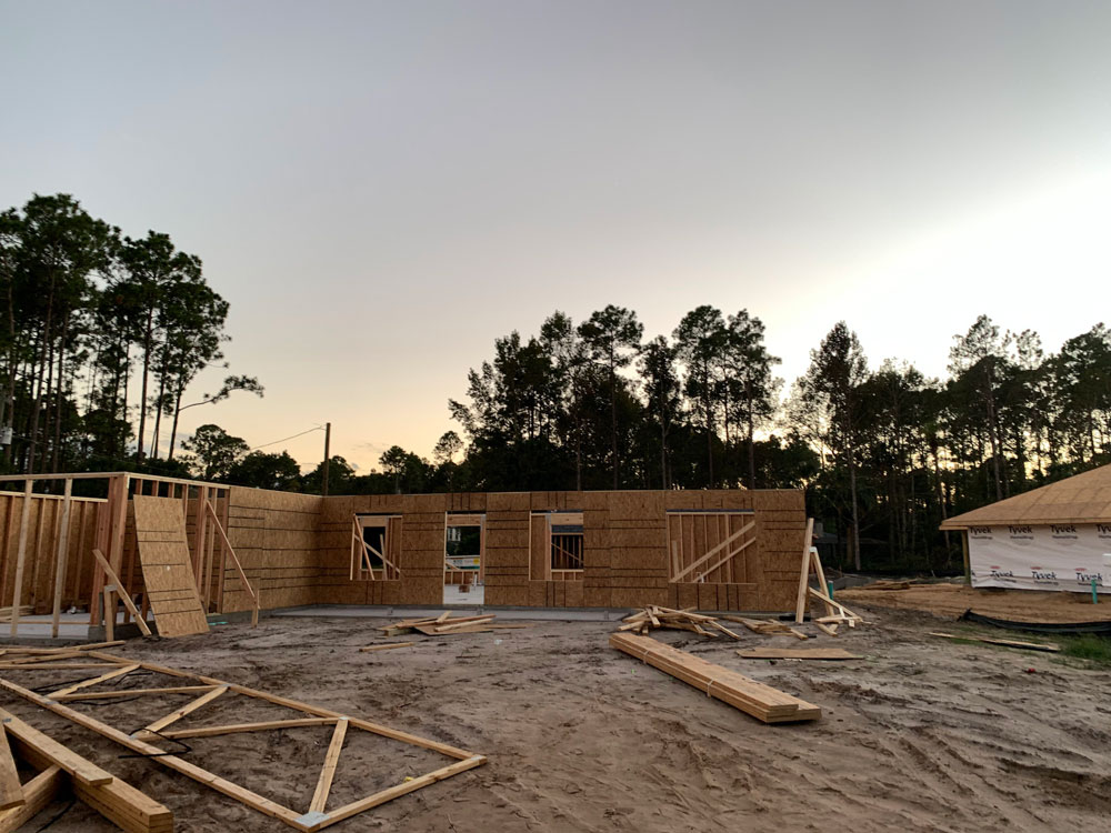 The rainbow may be elusive: houses are not selling as fast as they were a few years ago, but construction continues. (© FlaglerLive)