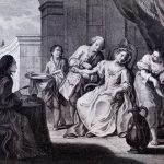 A case of bloodletting, which for over a thousand years was falsely believed to be curative of numerous ills. The print is byan unknown artist.