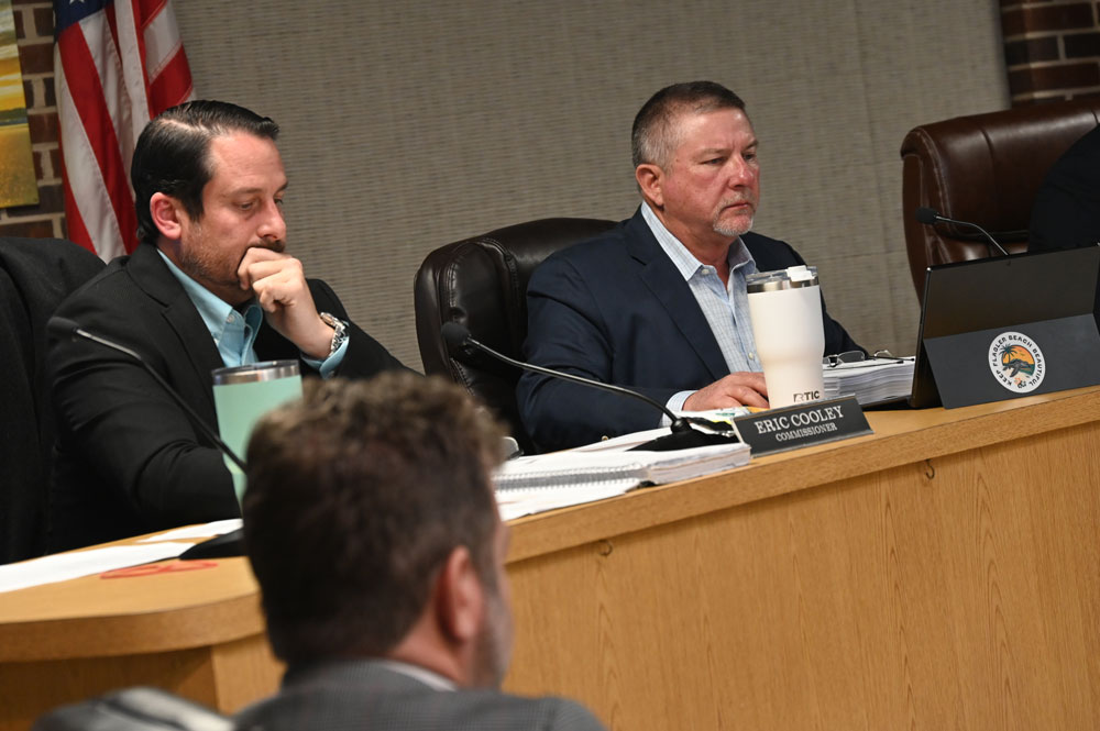 Commissioners Eric Cooley, left, and John Cunningham. (© FlaglerLive)