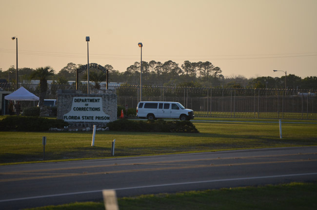 Grim wheels: The van that takes the corpses of inmates who have just been executed at Starke state prison, above, may soon be rolling again. (© FlaglerLive)