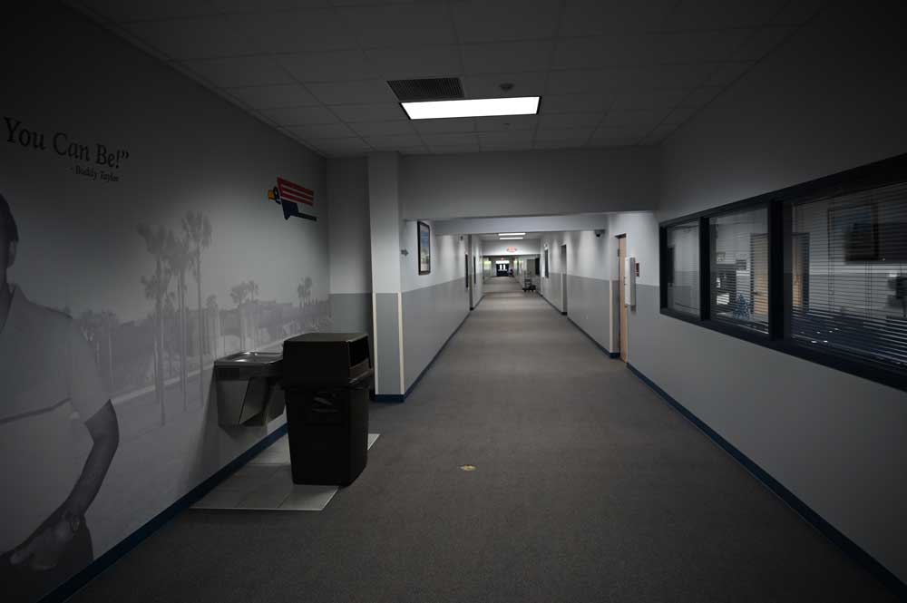 One corridor among a few hundred on Flagler Flagler school campuses. (© FlaglerLive)