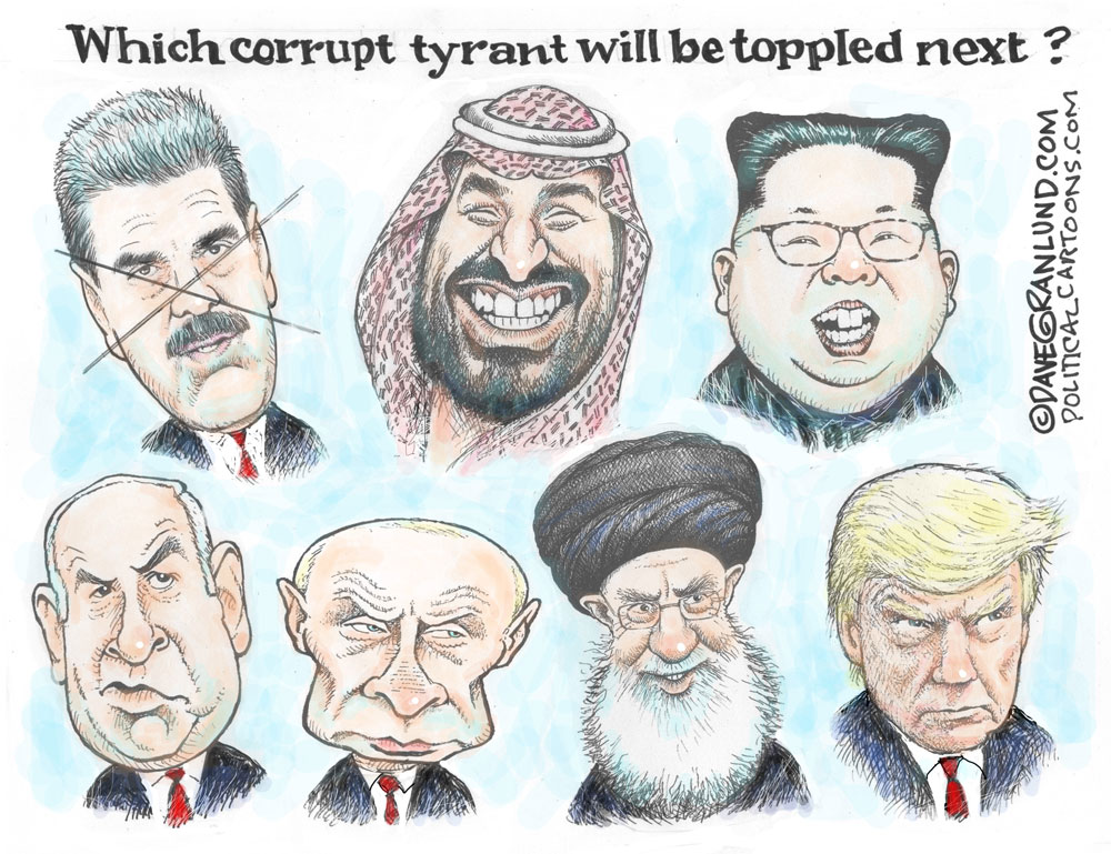 Toppling corrupt tyrants by Dave Granlund, PoliticalCartoons.com