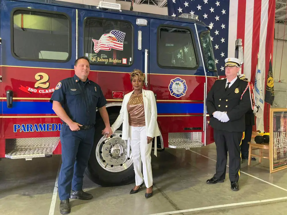 The ceremony took place at Fire Station 25 with the family and friends of Corporal Heighter, Gold Star Families, and Fire Department personnel.