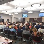 The Palm Coast City Council faced a full house today as it considered next year's taxes and fees. (© FlaglerLive)