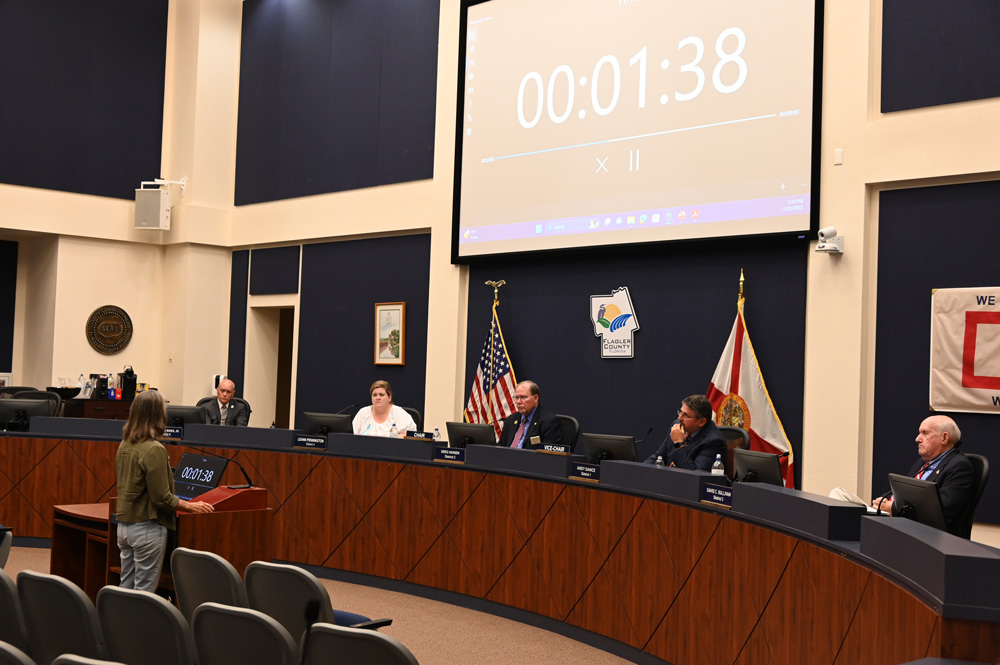The County Commission just before the chairmanship switched to Andy Dance. (© FlaglerLive)