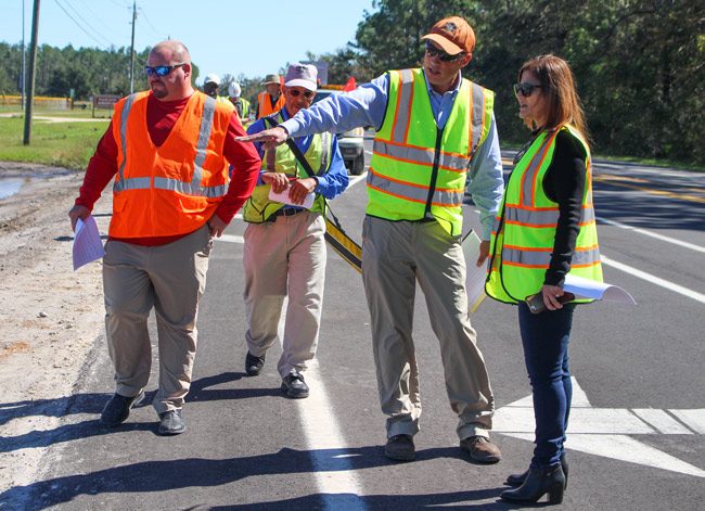 Alex Spiller and County Engineer Faith Al-Khatib. 