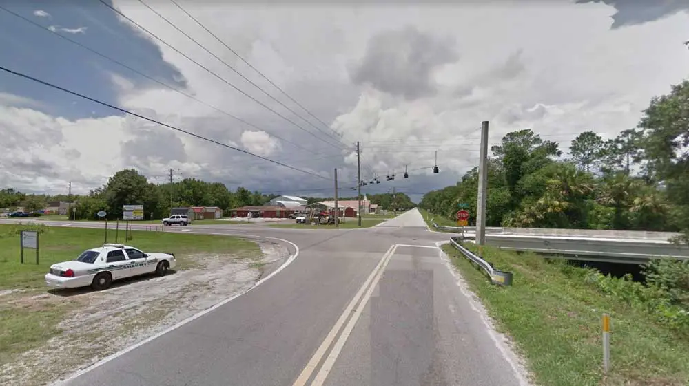 The crash-prone intersection of County Road 305 and County Road 302 at the northeast corner of Daytona North in west Flagler. (Google)