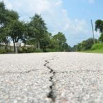 Palm Coast's roads are cracking. (© FlaglerLive)