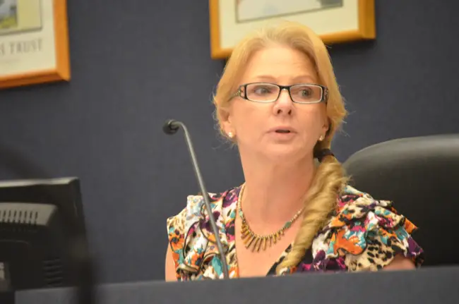 Bunnell City Commissioner Jenny Crain Brady put a coda to her elections fiasco Monday evening. (© FlaglerLive)