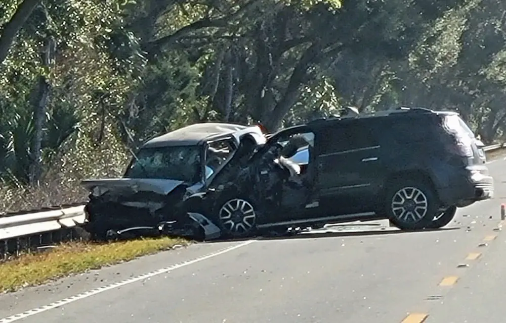 The crash between the SUV and the van at SR 100 and Water Oak Road. (FCSO)