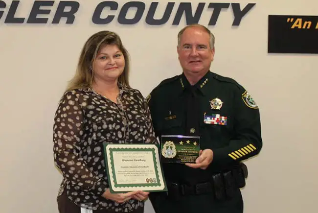 It takes a vision: deputies make arrests, but they also rely on crime analysts like Shannon Sandberg, who's been implementing the Sheriff's Office's Intelligence Led Policing initiative since January 2017, leading to detection of trends, locations of persons of interest and arrests. She was the sheriff's December Employee of the Month, an honor she received Wednesday from Sheriff Rick Staly. (FCSO)
