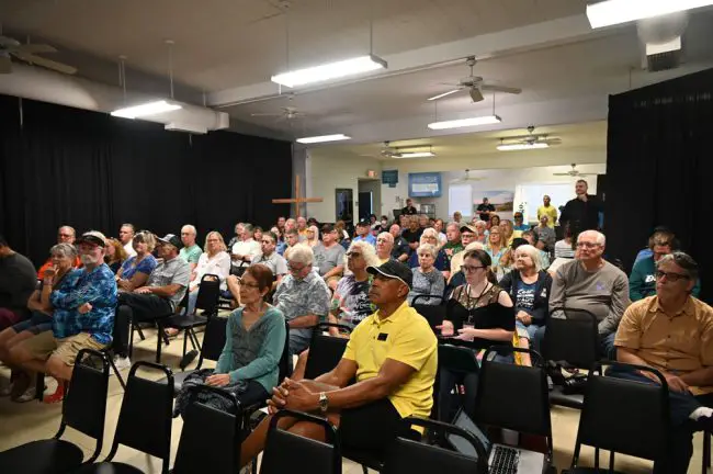 The crowd included every member of the Flagler Beach City Commission and at least one county commissioner. (© FlaglerLive)