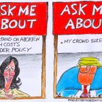 QUESTIONS FOR HARRIS AND TRUMP by Randall Enos, Easton, CT