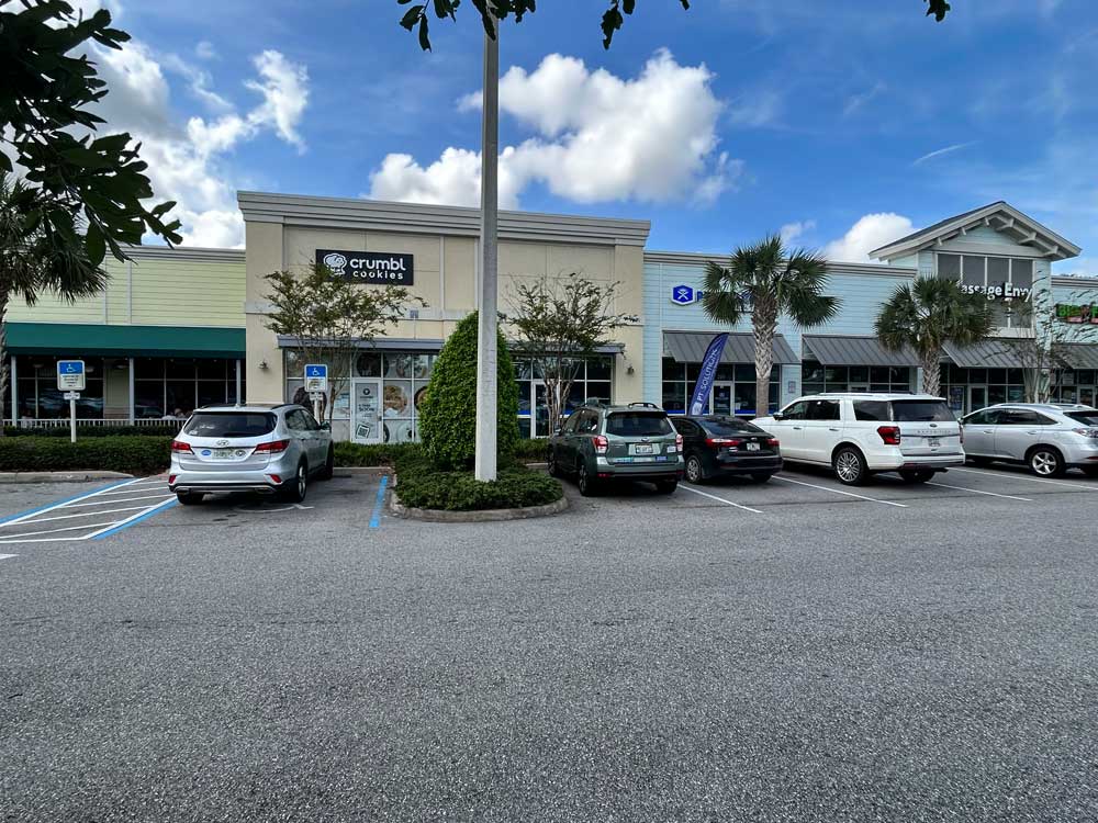 Crumbl Cookies is preparing to open at Palm Coast's Island Walk shopping center. (© FlaglerLive)